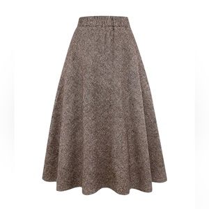 Wool blend long skirt